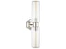 Roebling 2-Light Polished Nickel Glass Wall Sconce