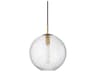 Rousseau 1-Light Aged Brass Clear Glass Pendant