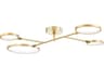 Saturn 4-Light Aged Brass Glass LED Round Semi Flush Mount