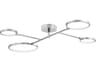 Saturn 4-Light Polished Nickel Glass LED Round Semi Flush Mount