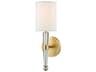Volta 1-Light Aged Brass White Crystal Wall Sconce