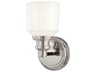 Windham 1-Light Polished Nickel Off White Glass Wall Sconce