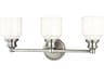 Windham 3-Light Polished Nickel Off White Glass Vanity Light