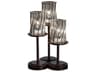 Wire Glass Dakota Cage With Blown Bronze LED Table Lamp