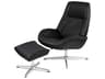Roma Balder Black Leather Recliner