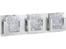 Ice-lava 3-Light Chrome Clear Glass LED Vanity Light