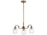 Aivian 3-Light Weathered Brass Glass Bell Geometric Chandelier