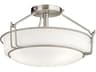 Alkire 3-Light Brushed Nickel Glass Bowl Round Semi Flush Mount
