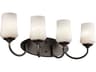 Aubrey 4-Light Olde Bronze Glass Vanity Light