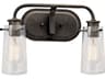 Braelyn 2-Light Olde Bronze Glass Vanity Light
