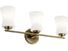 Brianne 3-Light Brushed Natural Brass Glass Vanity Light