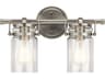 Brinley 2-Light Brushed Nickel Glass Vanity Light