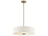 3-Light Classic Bronze Glass Drum Round Pendant