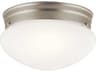 Ceiling Space 2-Light Brushed Nickel Bowl Round Flush Mount