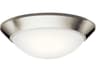 Ceiling Space 2-Light Brushed Nickel Glass Bowl Round Flush Mount