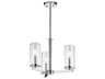 Crosby 3-Light Chrome Glass Cylinder Pendant