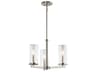 Crosby 3-Light Brushed Nickel Glass Cylinder Pendant