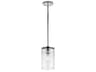 Crosby 1-Light Chrome Glass Cylinder Mini Pendant