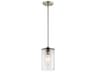 Crosby 1-Light Brushed Nickel Glass Cylinder Mini Pendant