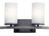 Crosby 2-Light Black Glass Vanity Light