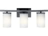 Crosby 3-Light Black Glass Vanity Light
