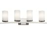 Crosby 4-Light Brushed Nickel Chrome Glass Vanity Light