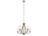 Deryn 5-Light Distressed Antique Gray Glass Cylinder Geometric Chandelier