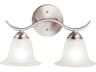 Dover 2-Light Brushed Nickel Glass Vanity Light
