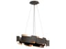 Moderne 2-Light Olde Bronze LED Drum Round Island Pendant