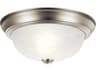2-Light Brushed Nickel Glass Bowl Round Flush Mount