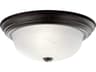 2-Light Tannery Bronze Glass Bowl Round Flush Mount