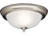 2-Light Brushed Nickel Glass Bowl Round Flush Mount
