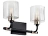 Harvan 2-Light Black Glass Vanity Light