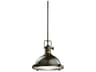 Hatteras Bay 1-Light Olde Bronze Glass Round Mini Pendant
