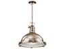 Hatteras Bay 1-Light Polished Nickel Glass Round Pendant