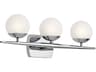 Jasper 3-Light Chrome Glass Vanity Light
