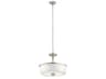 Joelson 3-Light Brushed Nickel Glass Drum Round Pendant