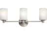 Joelson 3-Light Brushed Nickel Glass Vanity Light