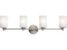 Joelson 4-Light Brushed Nickel Glass Vanity Light