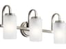 Kennewick 3-Light Brushed Nickel Glass Vanity Light