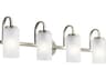Kennewick 4-Light Brushed Nickel Glass Vanity Light