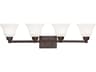 Langford 4-Light Olde Bronze Glass Vanity Light