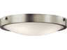 Lytham 3-Light Brushed Nickel Glass Round Flush Mount