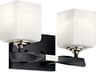 Marette 2-Light Black Glass Vanity Light