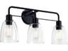 Meller 3-Light Black Glass Vanity Light