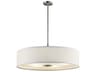 5-Light Brushed Nickel Glass Cylinder Drum Pendant