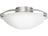 2-Light Brushed Nickel Glass Bowl Round Semi Flush Mount
