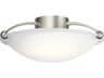 3-Light Brushed Nickel Glass Bowl Round Semi Flush Mount