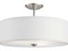 Shailene 3-Light Brushed Nickel Glass Drum Round Semi Flush Mount