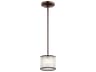 Tallie 1-Light Mission Bronze Glass Cylinder Mini Pendant